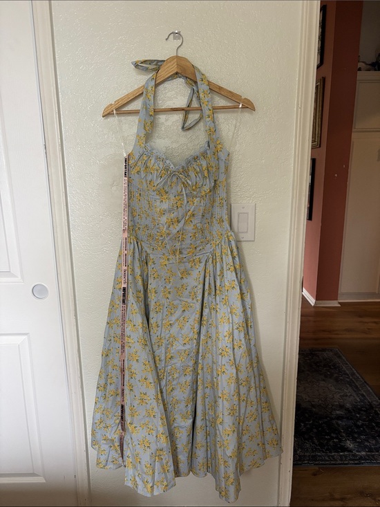 House of CB Dresses & Skirts - House of CB Adabella Light Blue Halter Floral Midi Dress